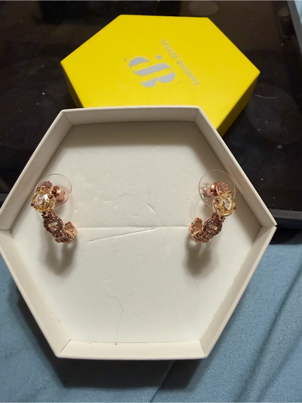 Lemon on Rose Gold OG Hoops